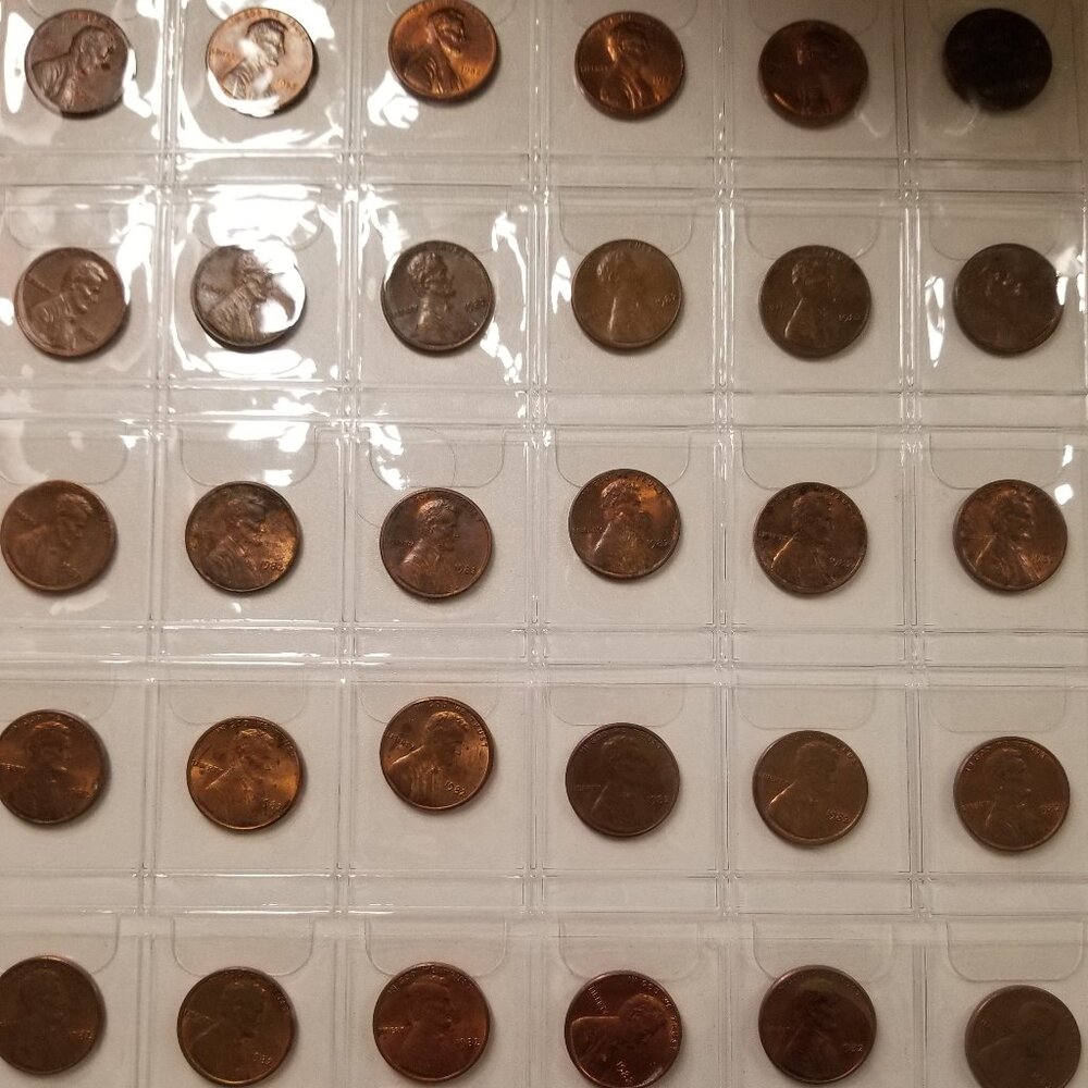 The 1982 (no-mint) Lincoln Penny (Thirty-six 1982 no-mint)